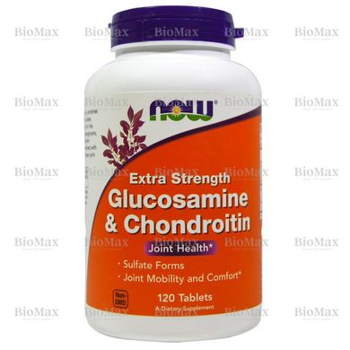 Глюкозамін і хондроїтин, Glucosamine & Chondroitin, Now Foods, 1,5/1,2 г, 120 таблеток