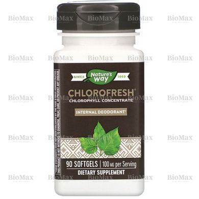 Хлорофреш, Chlorophyll Concentrate, Nature's Way, 100 мг, 90 капсул