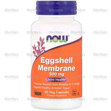 Яєчна шкаралупа, Eggshell Membrane, Now Foods, 500 мг, 60 капсул