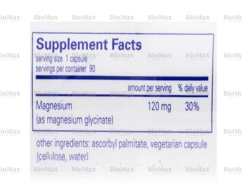 Магний глицинат, Magnesium (glycinate), Pure Encapsulations, 120 мг, 90 капсул