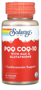 Коензим Q10 з N-ацетилцистеїном і глутатіоном, Solaray, 30 капсул