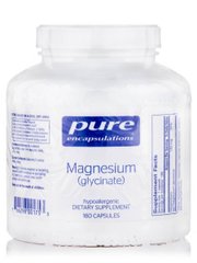 Магний глицинат, Magnesium (glycinate), Pure Encapsulations, 120 мг, 180 капсул