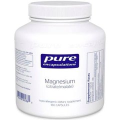 Магний цитрат/малат, Magnesium (citrate/malate), Pure Encapsulations, 180 капсул
