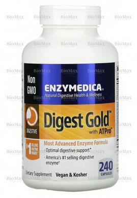 Пищеварительные ферменты, Digest Gold with ATPro, Enzymedica, 240 капсул