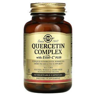 Кверцетин комплекс з естер-С, Quercetin, Solgar, 50 вегетаріанських капсул