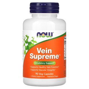 Підтримка для вен, Vein Supreme, Now Foods, 90 вегетаріанських капсул