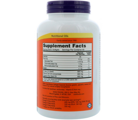 Супер Омега 3 6 9, Super Omega 3-6-9, Now Foods, 1200 мг, 90 капсул