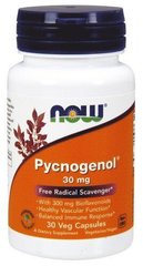 Пикногенол, Pycnogenol, Now Foods, 30 мг, 30 капсул