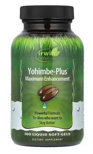 Йохімбе, Yohimbe-Plus, Irwin Naturals, 100 капсул із рідиною