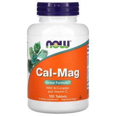 Комплекс кальция и магния, средство для избавления от стресса, Cal - Mag, Now Foods, 100 таблеток
