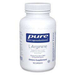 L-аргинин, l-Arginine, Pure Encapsulations, 1400 мг, 90 капсул