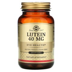 Лютеїн, Lutein, Solgar, 40 мг, 30 капсул