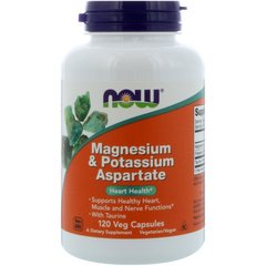 Аспартат магния и калия, Magnesium & Potassium Aspartate, Now Foods, 120 капсул