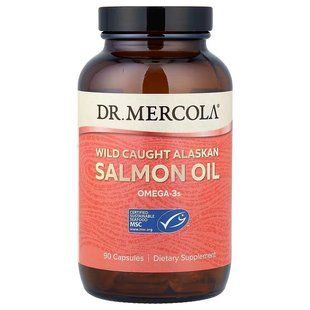 Аляскинський риб'ячий жир, Salmon Oil, Dr. Mercola, з лосося, 90 капсул