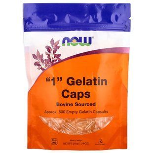 Порожні капсули "1", "1" Gelatin Caps, Now Foods, 500 порожніх желатинових капсул (38 г)