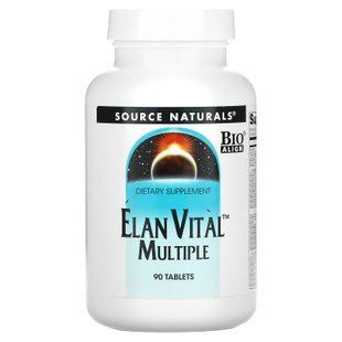 Мультивітаміни, Elan Vital Multiple, Source Naturals, 90 таблеток