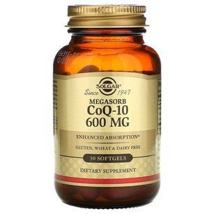 Коензим Q10, Megasorb CoQ-10, Solgar, 600 мг, 30 гелевих капсул