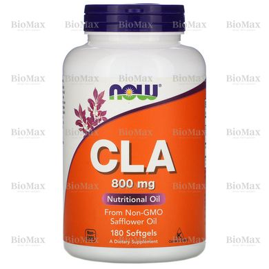 Кон'юговані лінолева кислота, CLA, Now Foods, 800 мг 180 капсул