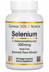 Селен без дрожжей, Selenium, California Gold Nutrition, 200 мкг, 180 капсул