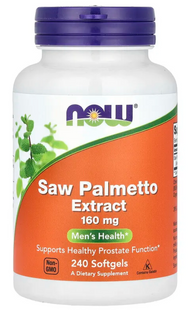 Со Пальметто, Підтримка репродуктивного здоров'я, Saw Palmetto Extract, Now Foods, 160 мг, 240 капсул