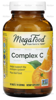 Витамин С (комплекс), Complex C, MegaFood, 250 мг, 90 таблеток