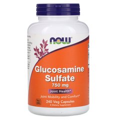 Глюкозамин сульфат, Glucosamine Sulfate, Now Foods, 750 мг 240 капсул