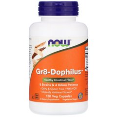 Пробиотики, Gr8-Dophilus, Now Foods, 4 млрд КОЕ, 120 капсул