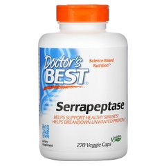 Серрапептаза, Serrapeptase, Doctor's Best, 40000 СПУ 270 капсул
