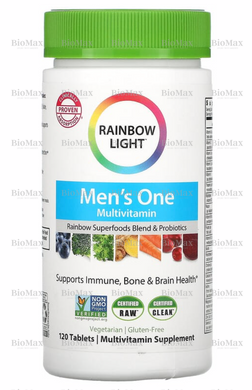 Мультивитамины для мужчин, Mens One, Rainbow Light, 120 таблеток