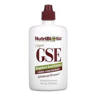Екстракт насіння грейпфрута, Vegan GSE Liquid Concentrate, NutriBiotic, 100 мг, 118 мл