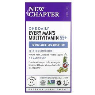 Мультивітамінний комплекс для чоловіків 55+, Every Man's One Daily 55+ Multivitamin, New Chapter, 1 на день, 72 вегетаріанські таблетки