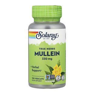 Коров'як, Mullein, Solaray, True Herbs, листя, 330 мг, 100 вегетаріанських капсул