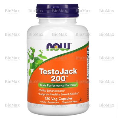 Формула для чоловічого здоров'я, Репродуктивне здоров'я (Тестостерон), TestoJack 200, Now Foods, 120 рослинних капсул
