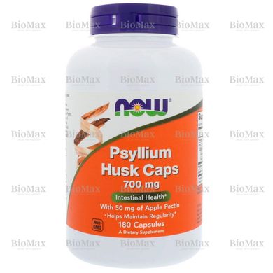 Подорожник (Псіліум), Psyllium Husks, Now Foods, 700 мг, 180 капсул
