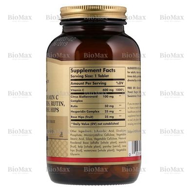 Вітамін С з біофлавоноідами, HY-C, Vitamin C, Solgar, 600 мг, 250 таблеток