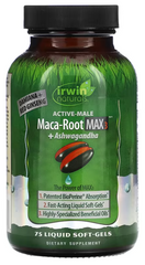 Мака + Ашваганда, Maca Root Max 3, Irwin Naturals, 75 капсул