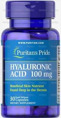 Гіалуронова кислота, Hyaluronic Acid, Puritan's Pride, 100 мг, 30 капсул