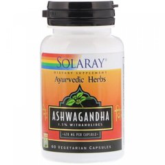 Ашваганда, Ashwagandha, Solaray, 470 мг, 60 капсул