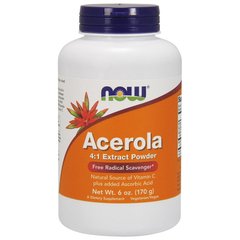 Ацерола, Acerola 4:1, экстракт в порошке, Now Foods, 170 г