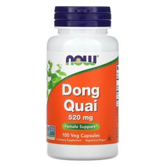 Дягель лікарський, Dong Quai, Now Foods, 520 мг, 100 рослинних капсул