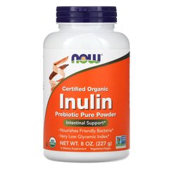 Инулин органический, Inulin, Now Foods, 227 г