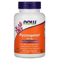 Пикногенол, Pycnogenol, Now Foods, 30 мг 150 капсул