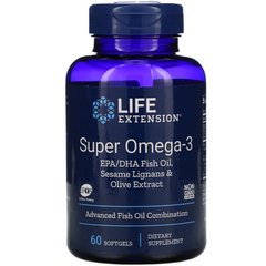 Рыбий жир, Супер Омега 3, Super Omega 3, Life Extension, 60 капсул