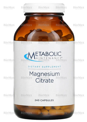 Цитрат магнію, Magnesium, Metabolic Maintenance, 167 мг, 250 капсул