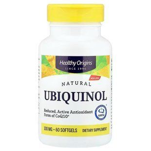 Убіхінол коензим CoQ10, Healthy Origins, натуральний, 100 мг, 60 м'яких капсул
