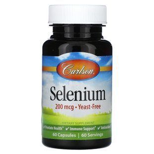 Селен, Selenium, Carlson, 200 мкг, 60 капсул