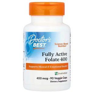Фолат із Quatrefolic, Fully Active Folate 400, Doctor's Best, активний, 400 мкг, 90 капсул