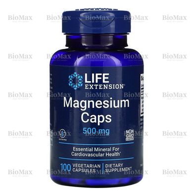 Магній, Magnesium Caps, Life Extension, 500 мг, 100 капсул