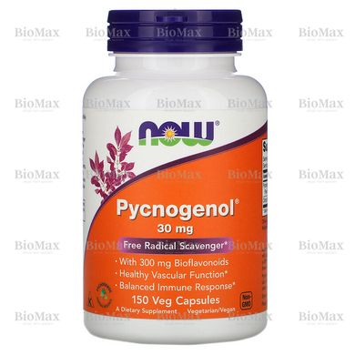 Пікногенол, Pycnogenol, Now Foods, 30 мг 150 капсул