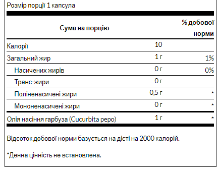Гарбузова олія, Pumpkin Seed Oil, Swanson, 1000 мг, 100 гелевих капсул